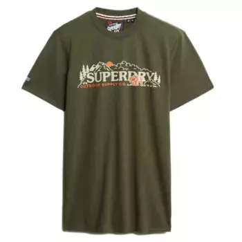 Футболка с коротким рукавом Superdry Outdoor Scene Relaxed Fit, зеленый
