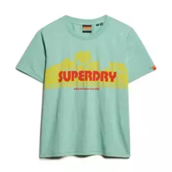 Футболка с коротким рукавом Superdry Outdoor Stripe Relaxed, зеленый