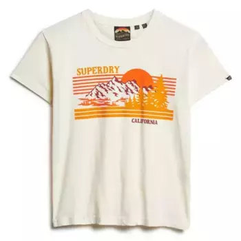 Футболка с коротким рукавом Superdry Outdoor Stripe Fitted, белый