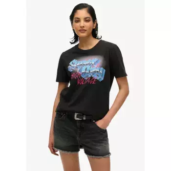 Футболка с коротким рукавом Superdry Rock Band Relaxed, черный