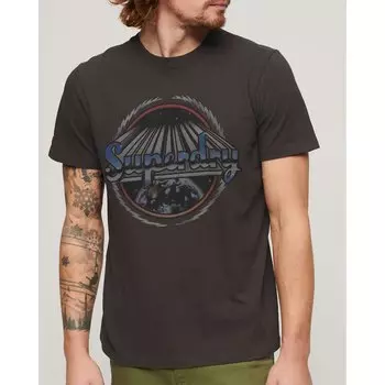 Футболка с коротким рукавом Superdry Rock Graphic Band, коричневый