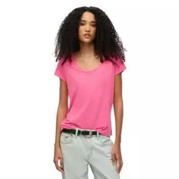 Футболка с коротким рукавом Superdry Scoop Neck, розовый