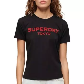 Футболка с коротким рукавом Superdry Sport Luxe Graphic Fitted, черный