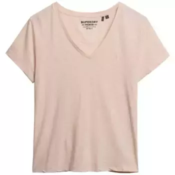 Футболка с коротким рукавом Superdry Studios Slub Emb Vee, бежевый