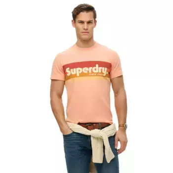Футболка с коротким рукавом Superdry Terrain Logo Stripe Relxed, розовый