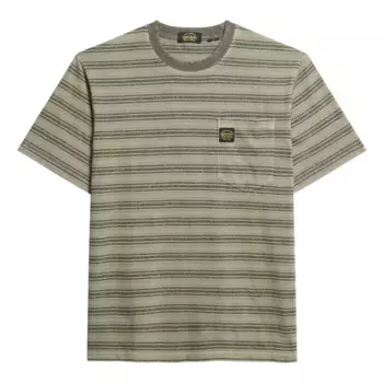 Футболка с коротким рукавом Superdry Textured Stripe Pocket, зеленый