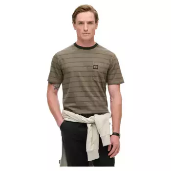 Футболка с коротким рукавом Superdry Textured Stripe Pocket, коричневый
