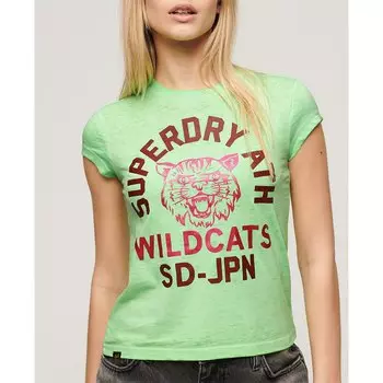 Футболка с коротким рукавом Superdry Varsity Burnout Cap, зеленый