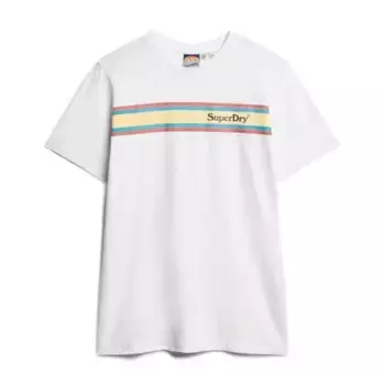 Футболка с коротким рукавом Superdry Venue Logo Stripe Relaxed, белый