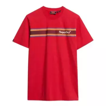 Футболка с коротким рукавом Superdry Venue Logo Stripe Relaxed, красный