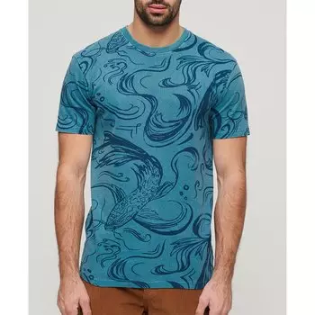Футболка с коротким рукавом Superdry Vintage Overdye Printed, синий