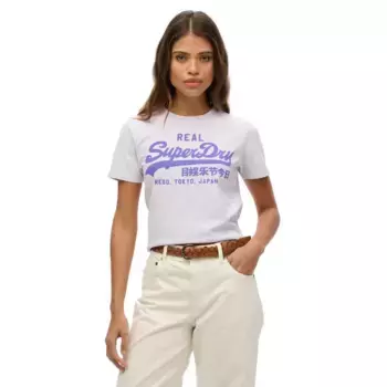 Футболка с коротким рукавом Superdry Vl Neon Slim, белый