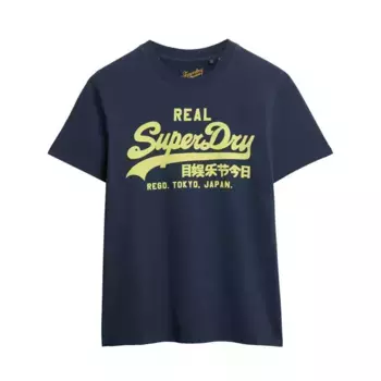 Футболка с коротким рукавом Superdry Vl Neon Slim, синий