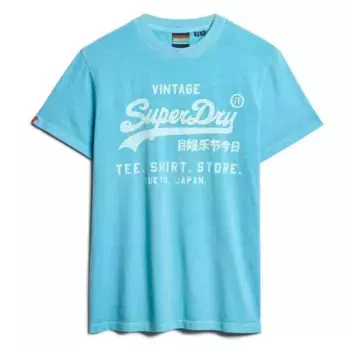 Футболка с коротким рукавом Superdry Vl Neon Relaxed, синий
