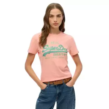 Футболка с коротким рукавом Superdry Vl Rhinestone Slim, оранжевый