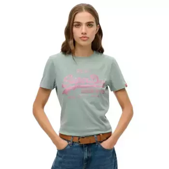 Футболка с коротким рукавом Superdry Vl Rhinestone Slim, серый