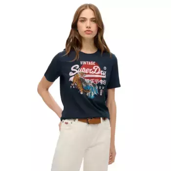 Футболка с коротким рукавом Superdry Vl Tokyo Relaxed, синий