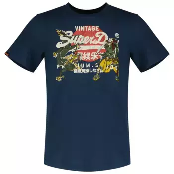 Футболка с коротким рукавом Superdry Vl Tokyo Relaxed Fit, синий