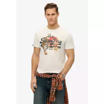 Футболка с коротким рукавом Superdry Vl Tokyo Relaxed Fit, белый