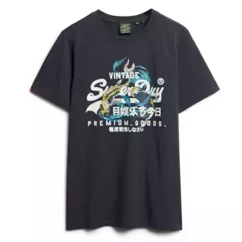 Футболка с коротким рукавом Superdry Vl Tokyo Relaxed Fit, черный