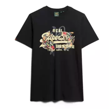 Футболка с коротким рукавом Superdry Vl Tokyo Relaxed Fit, черный