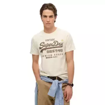 Футболка с коротким рукавом Superdry Vl Workwear Relaxed, бежевый