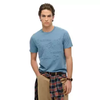 Футболка с коротким рукавом Superdry Workwear Embossed Relaxed, синий