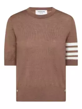 Футболка с коротким рукавом THOM BROWNE, коричневый