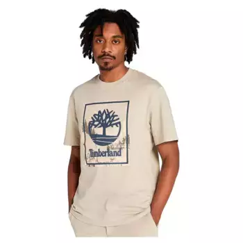 Футболка с коротким рукавом Timberland Front Seasonal Stack Logo Graphic, бежевый