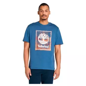 Футболка с коротким рукавом Timberland Front Seasonal Stack Logo Graphic, синий