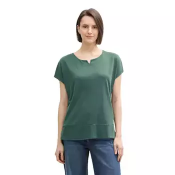Футболка с коротким рукавом Tom Tailor Fabric Mix, зеленый
