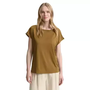 Футболка с коротким рукавом Tom Tailor Shoulder Slit, коричневый