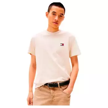 Футболка с коротким рукавом Tommy Jeans Badge Regular Fit, бежевый