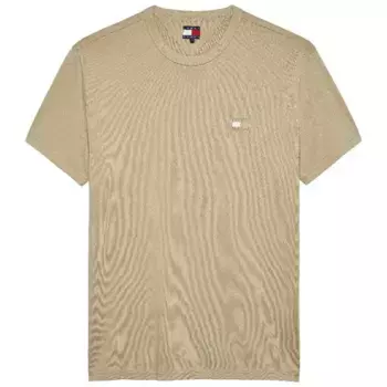 Футболка с коротким рукавом Tommy Jeans Badge Regular Fit, бежевый