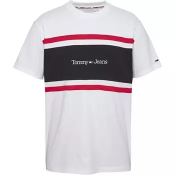 Футболка с коротким рукавом Tommy Jeans Classic Linear Cut & Sew, белый