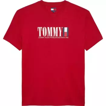 Футболка с коротким рукавом Tommy Jeans DNA Flag Regular Fit, красный