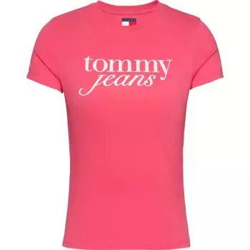 Футболка с коротким рукавом Tommy Jeans Essential Logo, розовый