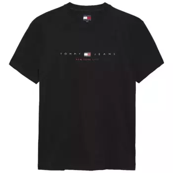 Футболка с коротким рукавом Tommy Jeans Flag Linear Regular Fit, черный