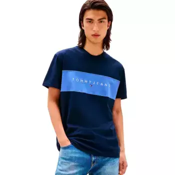 Футболка с коротким рукавом Tommy Jeans Linear Logo Regular Fit, синий