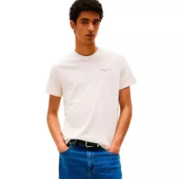 Футболка с коротким рукавом Tommy Jeans Linear Chest Slim Fit, белый