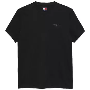 Футболка с коротким рукавом Tommy Jeans Linear Chest Slim Fit, черный