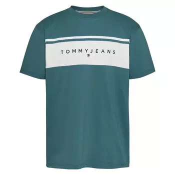 Футболка с коротким рукавом Tommy Jeans Reg Linear Cut & Sew, зеленый