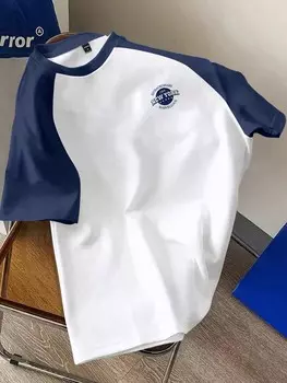 Футболка с коротким рукавом Urban Chill Контрастная цветная панель для мужчин Manfinity, мультиколор