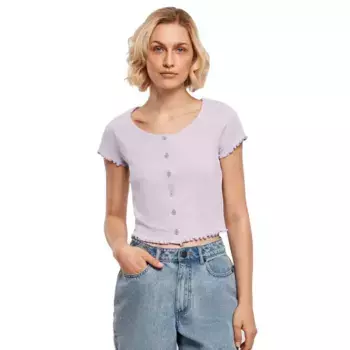 Футболка с коротким рукавом Urban Classics Cropped Button, синий
