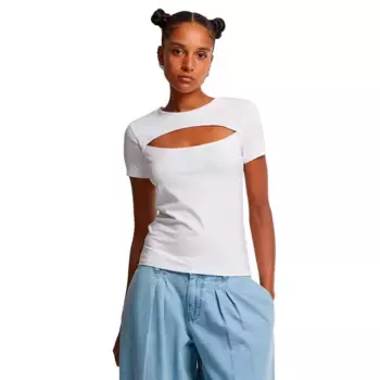 Футболка с коротким рукавом Urban Classics Short Cut Out, белый