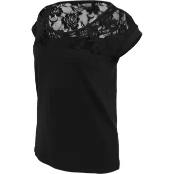 Футболка с коротким рукавом Urban Classics Top Lace, черный