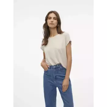 Футболка с коротким рукавом Vero Moda Lava Plain Lurex Strip, белый