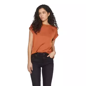 Футболка с коротким рукавом Vila Ellette Satin, оранжевый