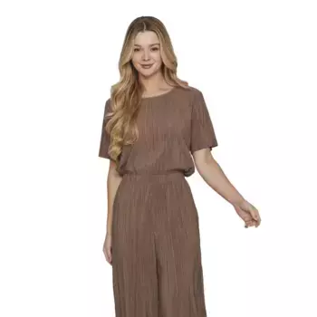 Футболка с коротким рукавом Vila Plisa, коричневый