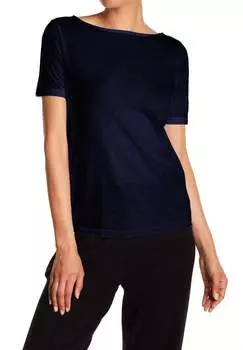 Футболка с коротким рукавом в британском стиле с принтом «Ночной ирис» Three Dots, цвет night iris